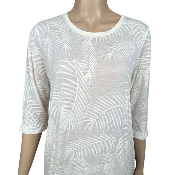 Tavik Swimwear White Sheer Palm Leaf Maxi Cover-Up Dress Size S M (045) - Picture 5 of 16